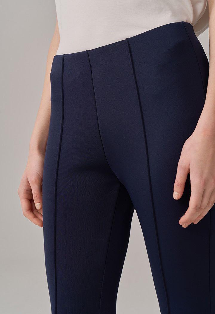 Choice Straight Legs Pin Tuck Basic Trousers Navy