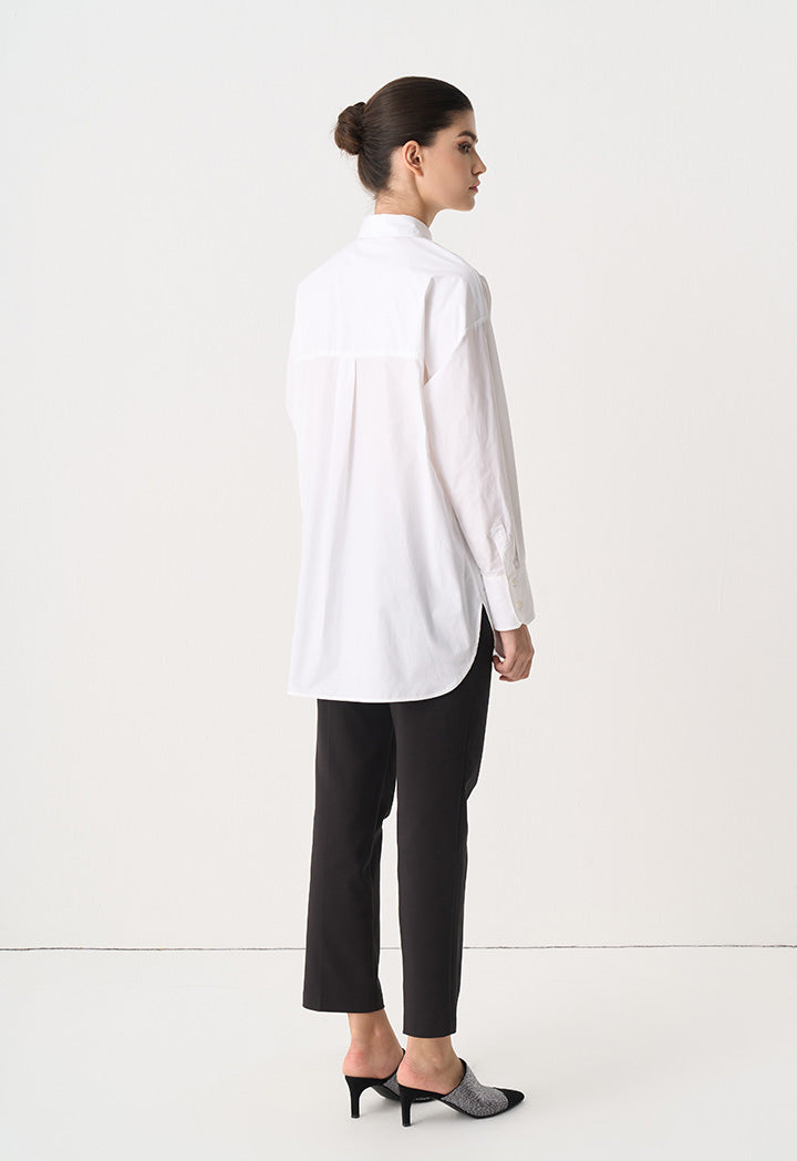 Choice Long Sleeves Basic Shirt Off White