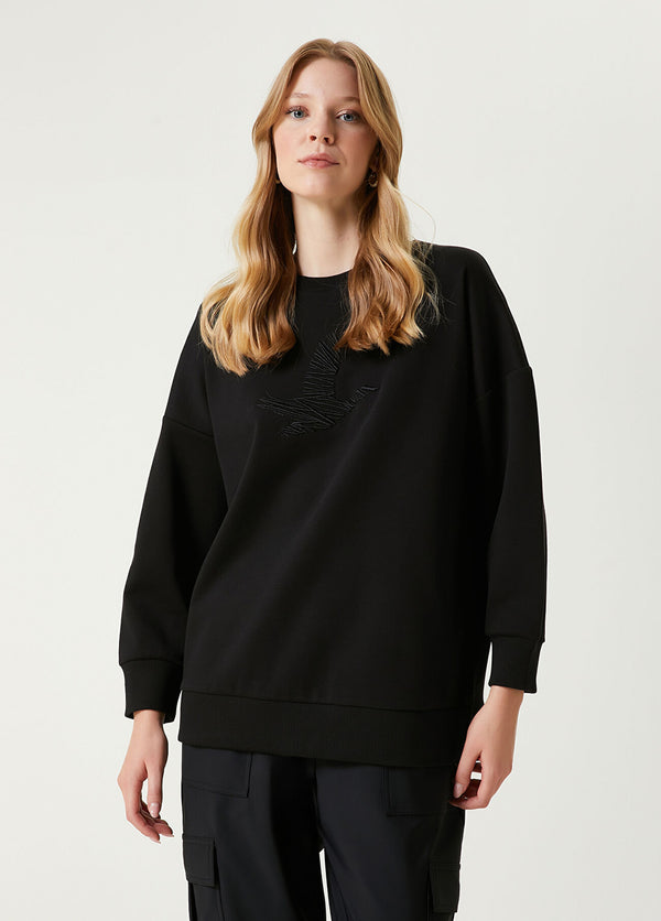 Beymen Club Logo Embroidered Sweatshirt Black