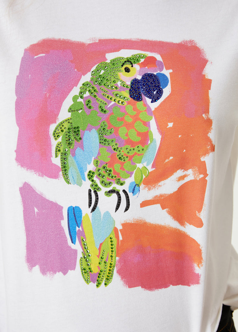 Beymen Club Stone Parrot Printed T-Shirt Off White