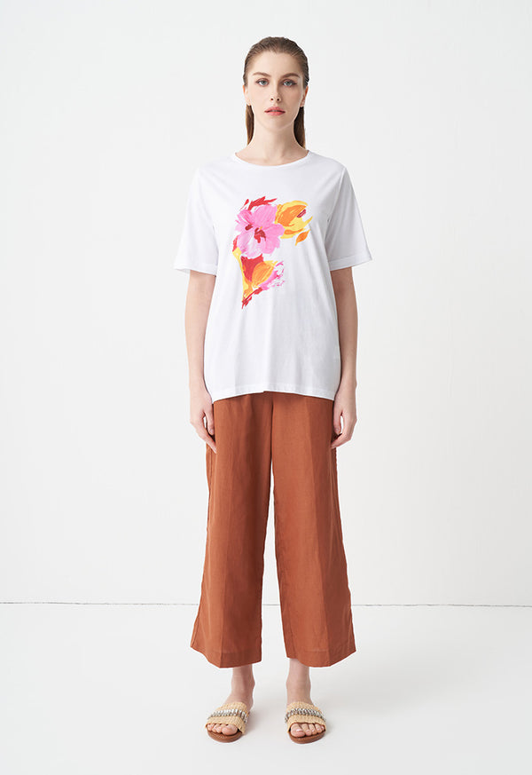 Choice Flower Printed T-Shirt Off White