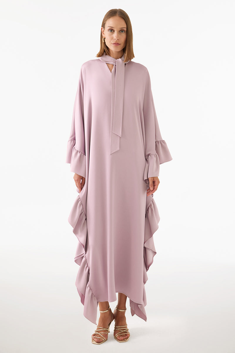 Perspective  Maxi Frill Batwing Dress Lilac