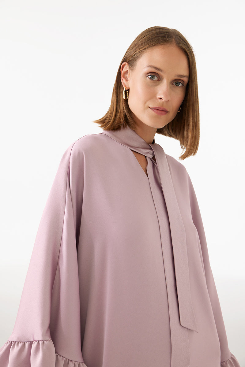 Perspective  Maxi Frill Batwing Dress Lilac