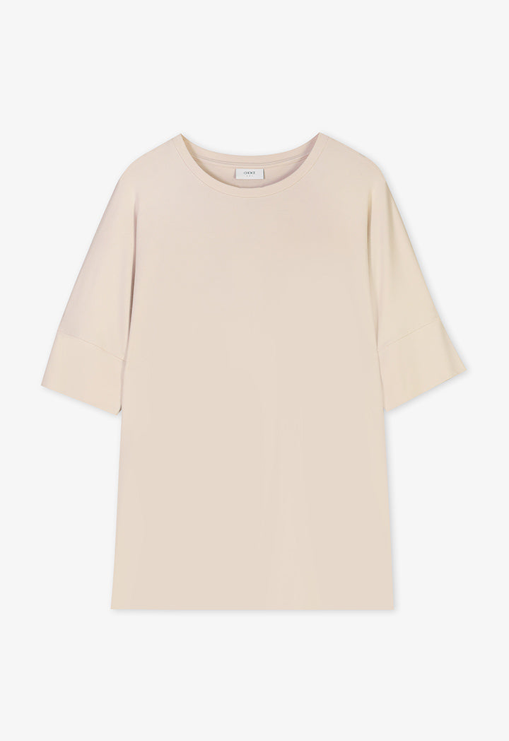 Choice Basic Crew Neck T-Shirt Beige