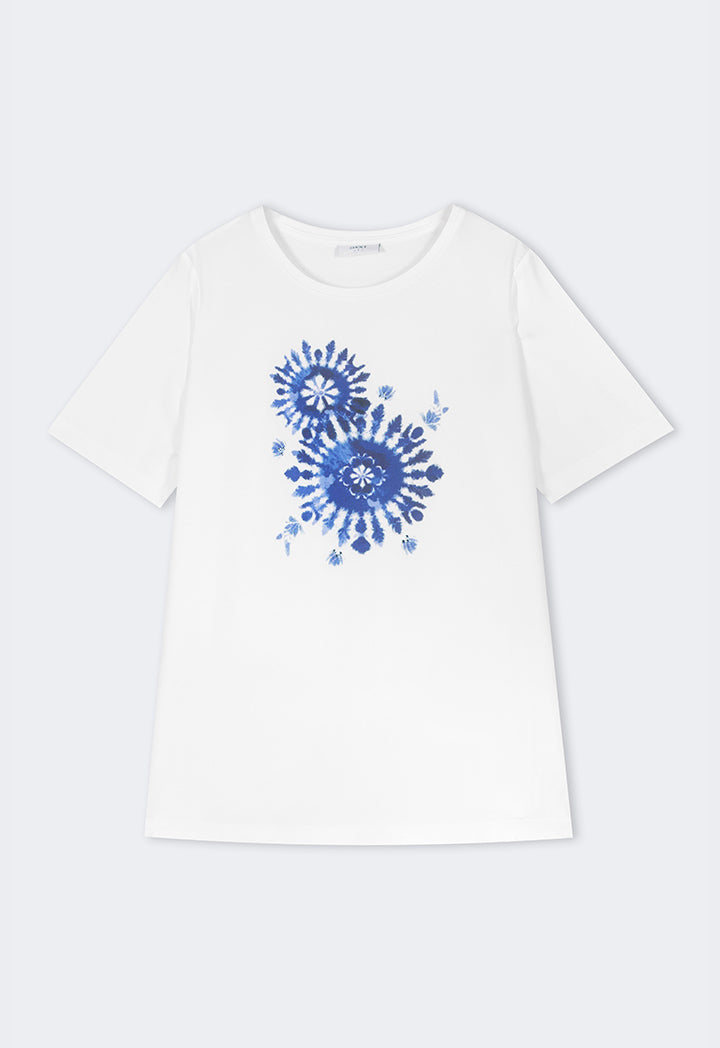 Choice Abstract Print T-Shirt Off White