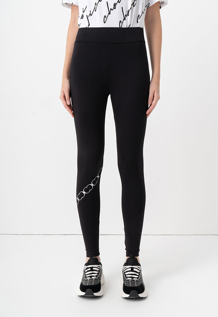 Choice Solid High Waist Legging Pant Black