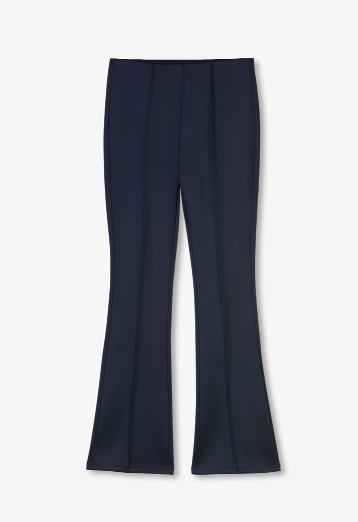 Choice Straight Legs Pin Tuck Basic Trousers Navy