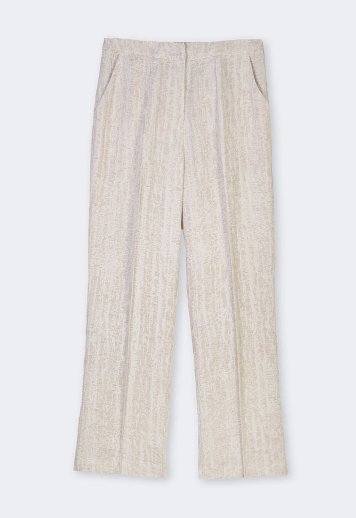 Choice Contrast Tuck At Front Straight Leg Trousers Beige