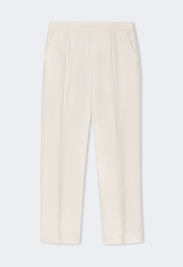 Choice Solid Elastic Waistband Trousers Sand