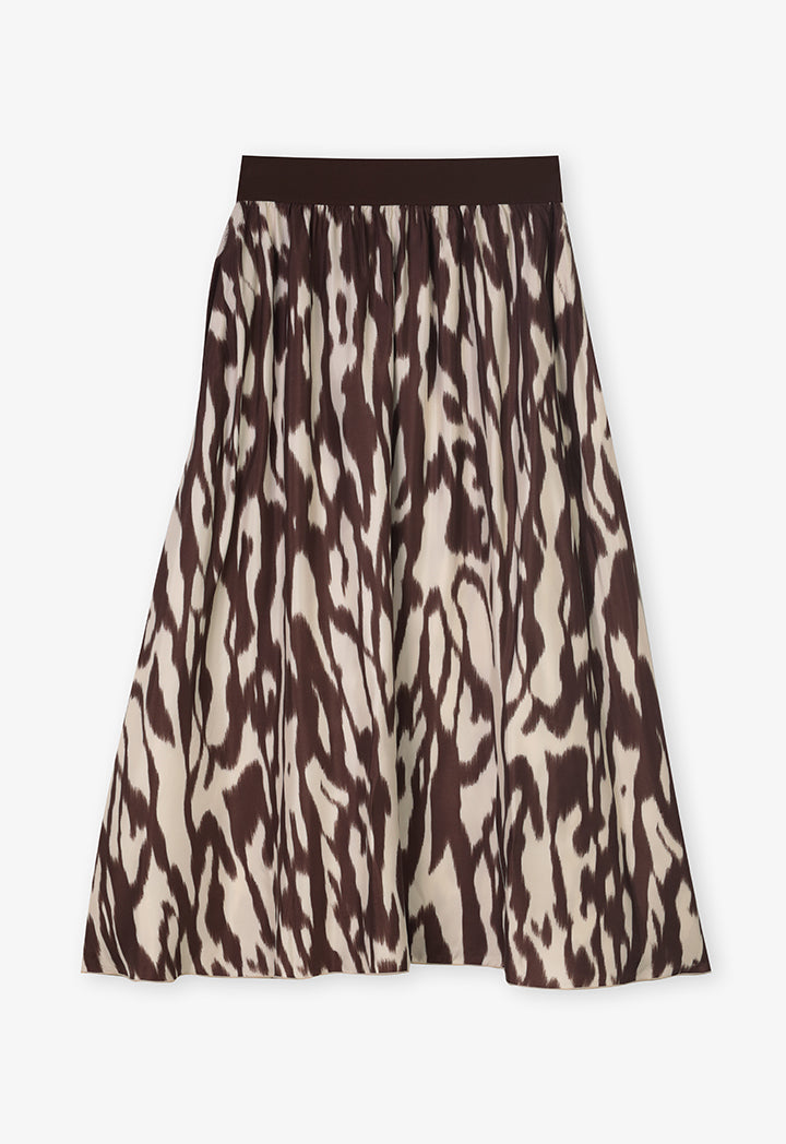 Choice Printed Elastic Waistband Skirt Print