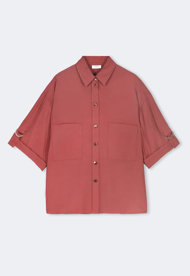 Choice Solid Relaxed Fit Shirt Brick