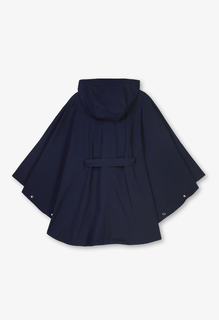 Choice Single Tone Hooded Neck Cape  Navy