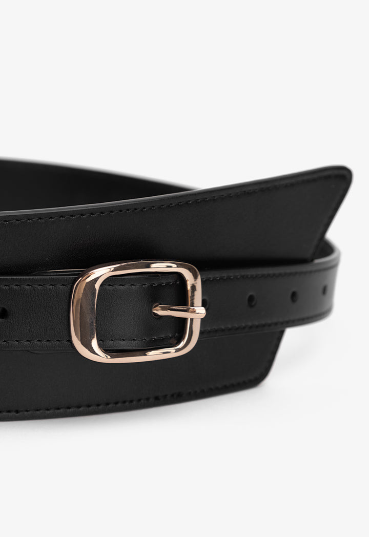 Choice Solid Wide Waist Belt Black