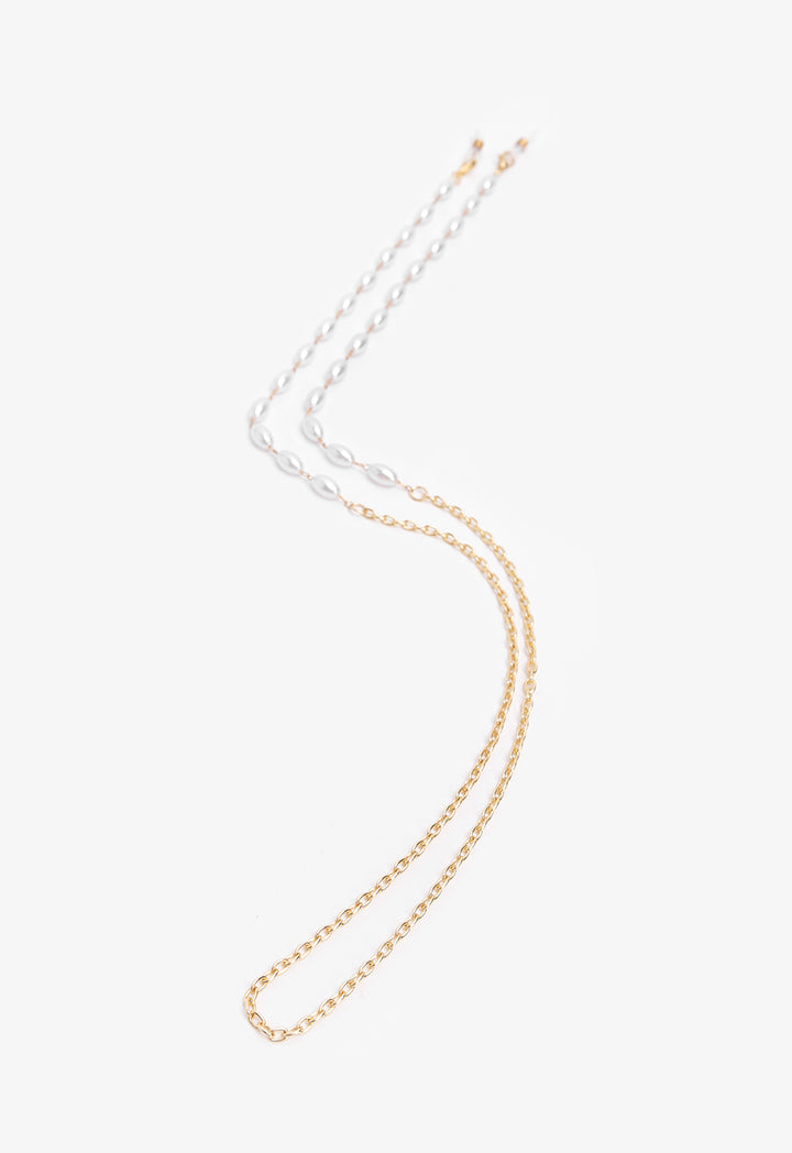 Choice Faux Pearls Sunglasses Chain Gold