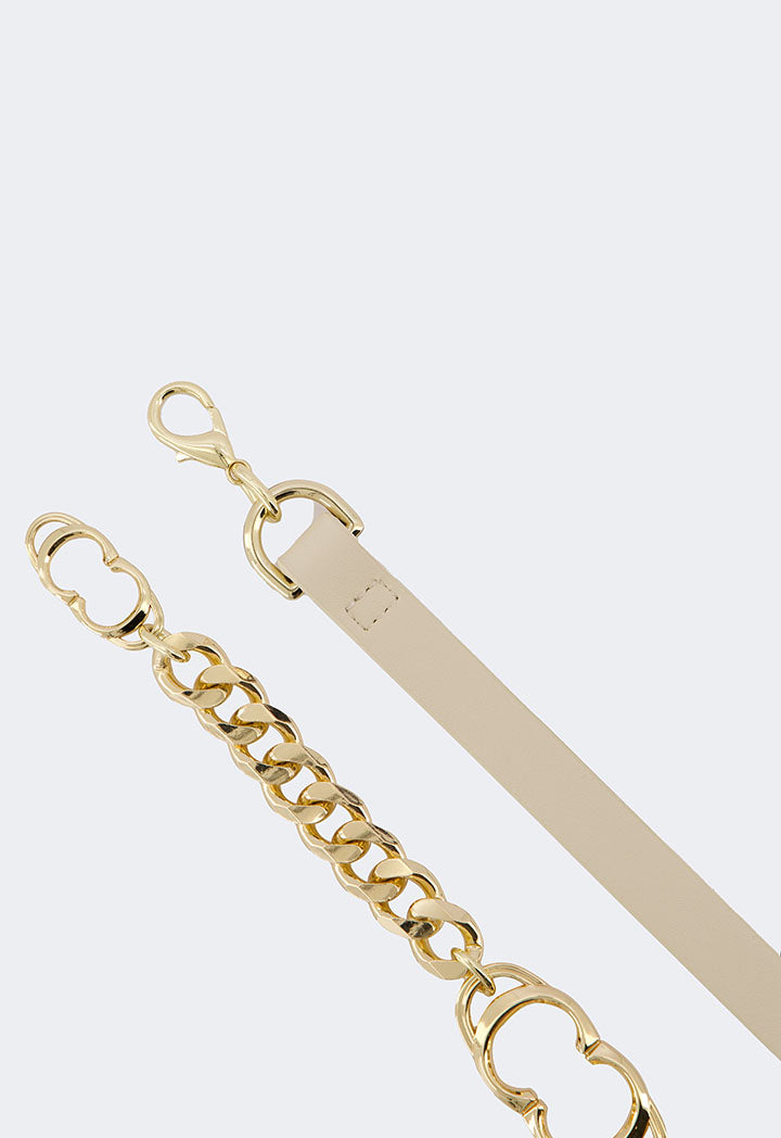 Choice Monogram Metallic Chain Belt Off White