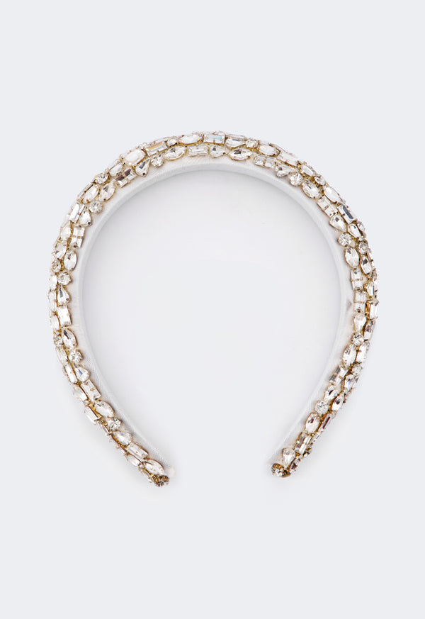 Choice Crystal Encrusted Hairband Silver