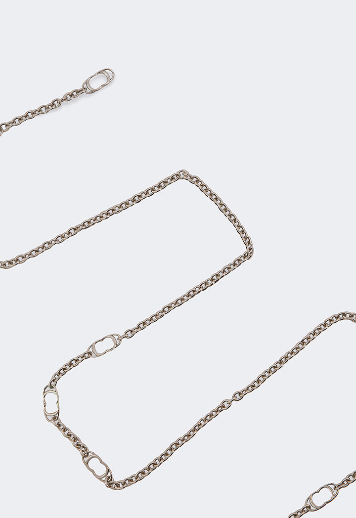 Choice Metallic Chains Monogram Belt Silver