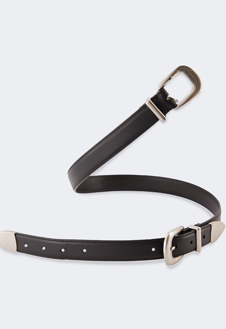 Choice Pu Leather Metallic Belt Black