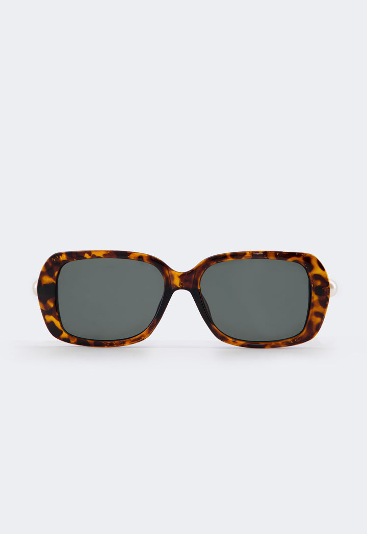 Choice Faux Pearls Tortoiseshell Sunglasses Dark Brown
