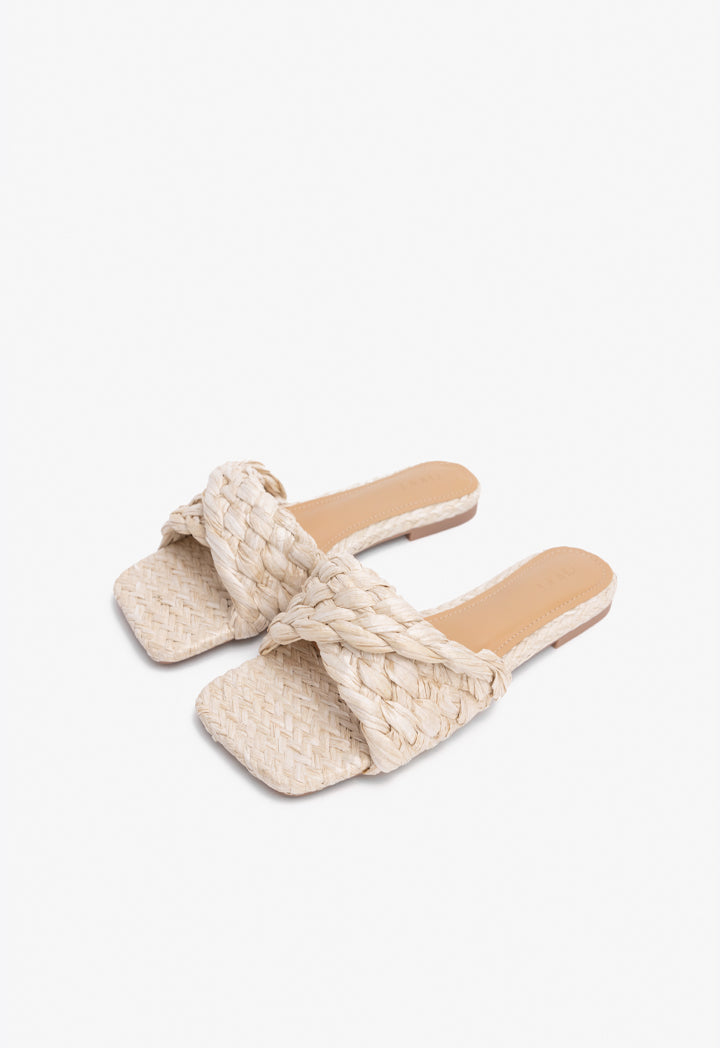 Choice Twisted Flat Sandals Light Beige