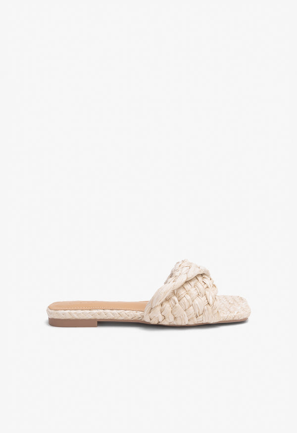 Choice Twisted Flat Sandals Light Beige