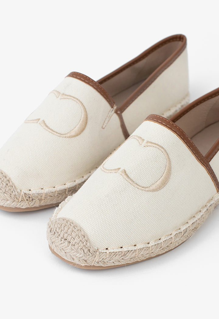 Choice Embroidered Knitted Espadrilles Ivory