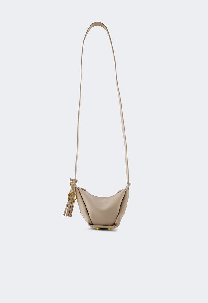 Choice Modern Plain Pu Leather Handbag Beige