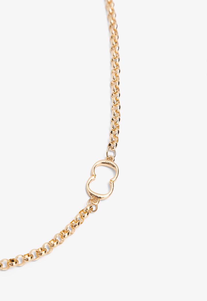 Choice Metallic Monogram Necklace Gold