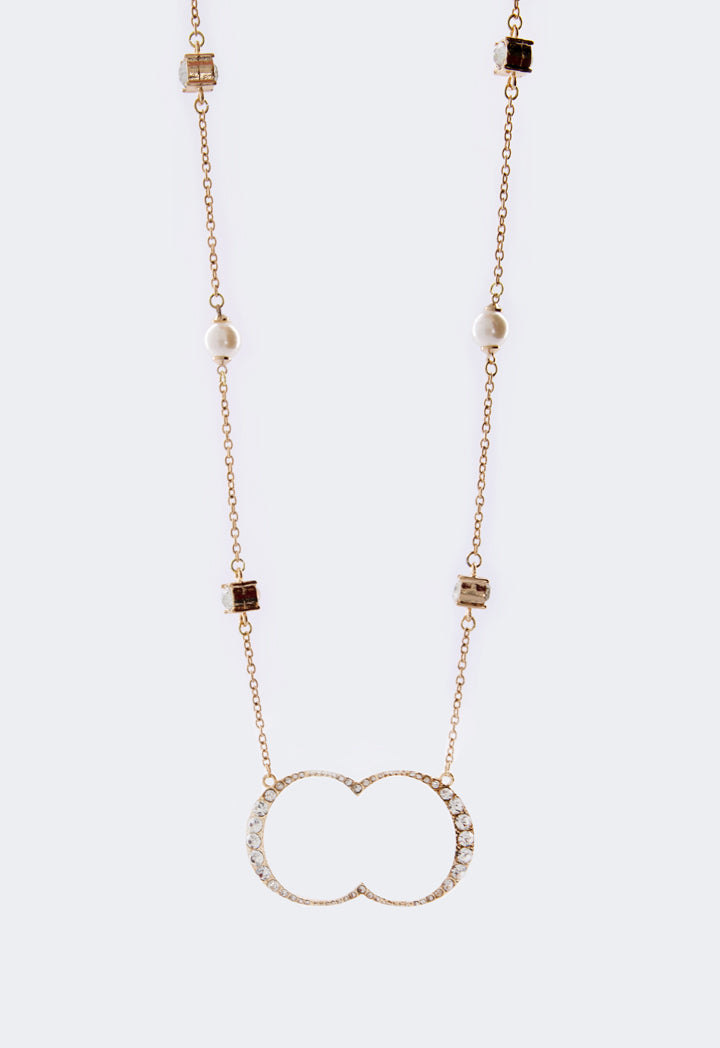 Choice Crystal Monogram Necklace Gold