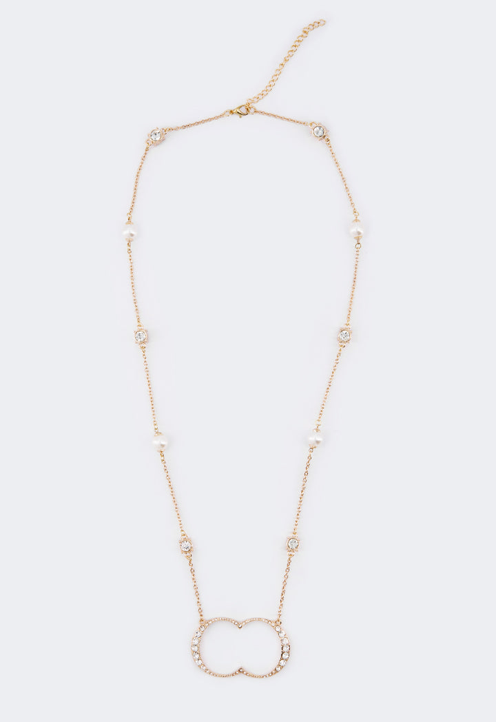 Choice Crystal Monogram Necklace Gold