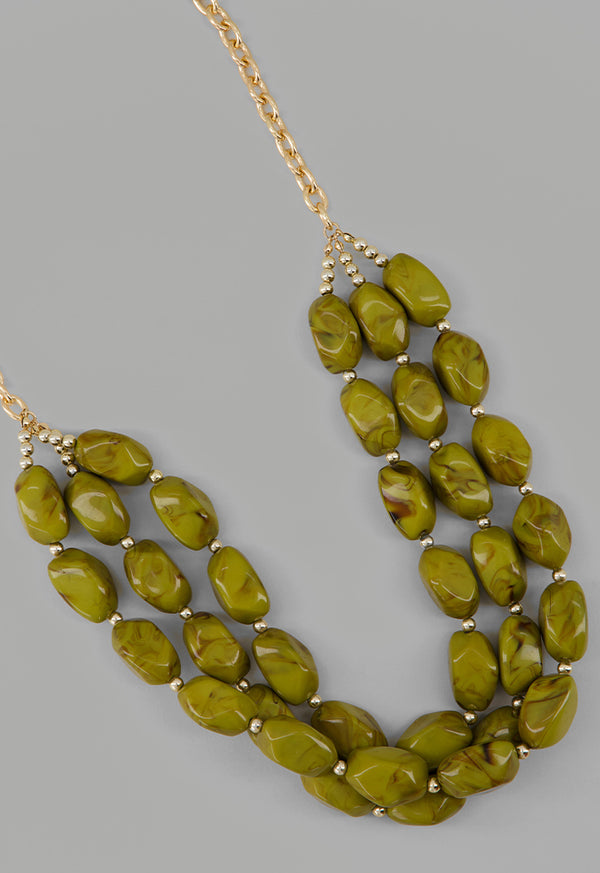 Choice Multistrand Marble Necklace Green