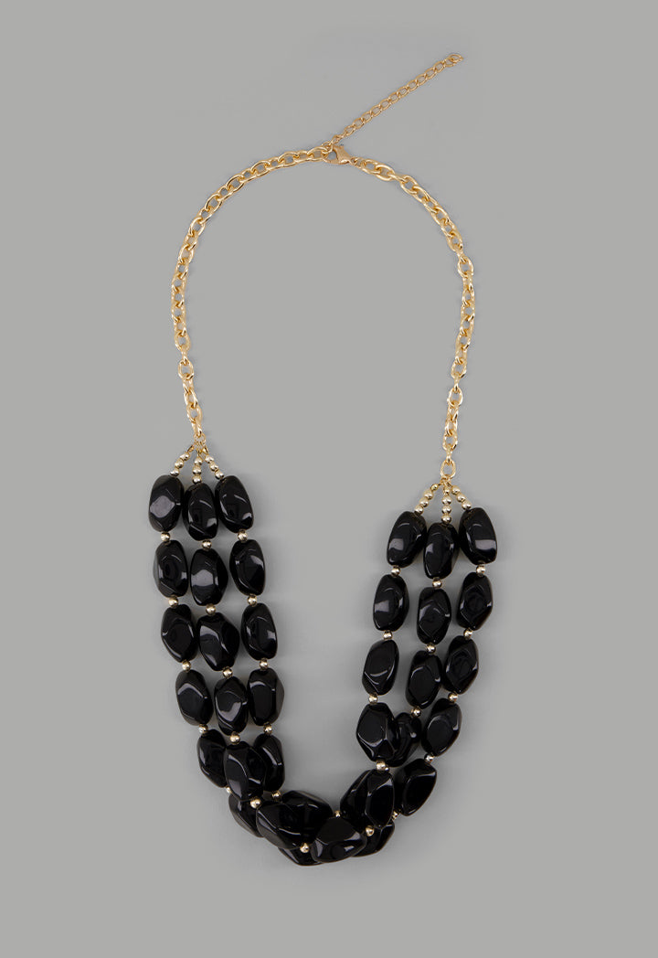 Choice Multistrand Marble Necklace Black