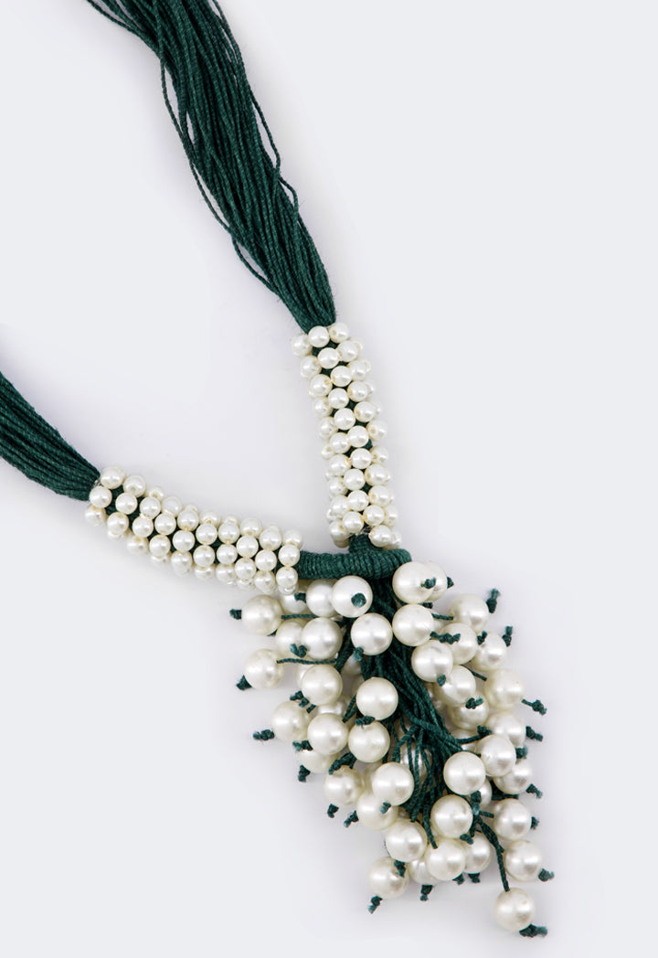 Choice Exotic Faux Pearls Necklace Green