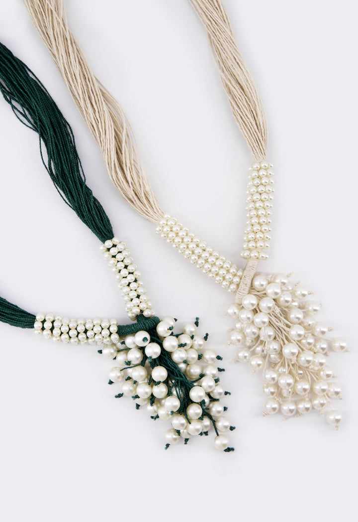 Choice Exotic Faux Pearls Necklace Green