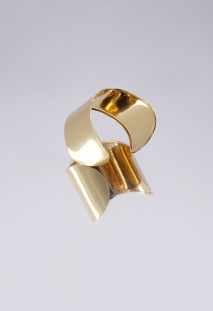 Choice Wide Metallic Bangle Gold