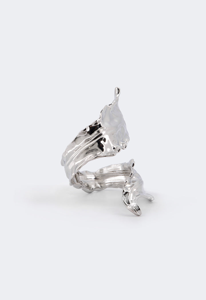 Choice Iconic Metallic Hammered Bangle Silver