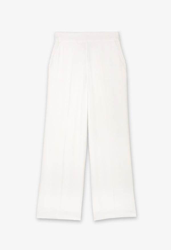 Choice High-Waist Wide Legs Trousers Off White