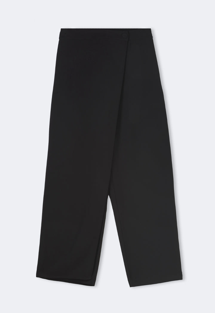 Choice Straight Cut Wrap Trousers Black