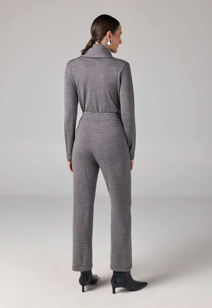 Choice Straight Cut Knitted Trousers Grey
