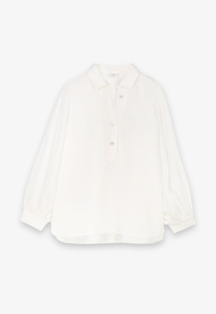 Choice Single Tone Long Sleeves Shirt Off White