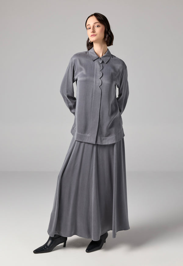 Choice Long Sleeves Basic Shirt Grey