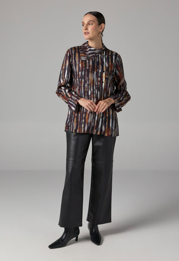 Choice Printed Asymmetrical Neck Blouse Multi Color