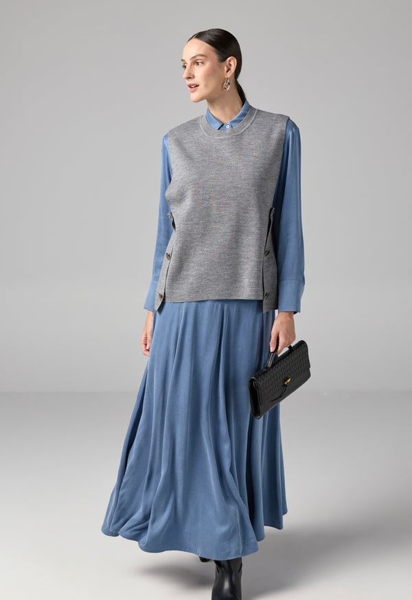 Choice Sleeveless Sweater Vest Grey