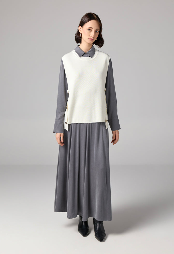 Choice Sleeveless Sweater Vest Off White