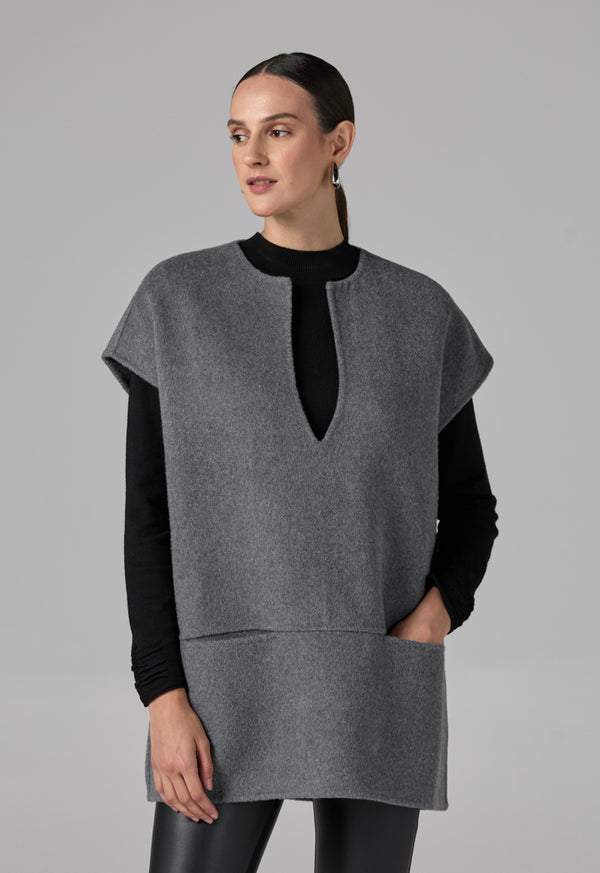 Choice Sleeveless Wool Handmade Sweater Vest Grey