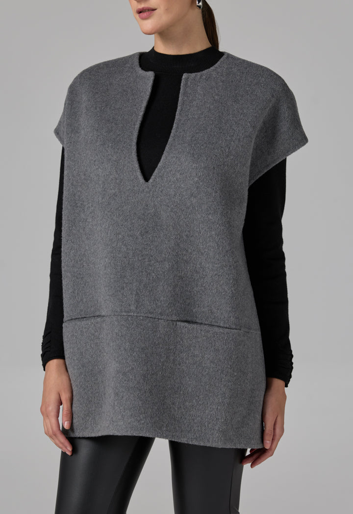 Choice Sleeveless Wool Handmade Sweater Vest Grey