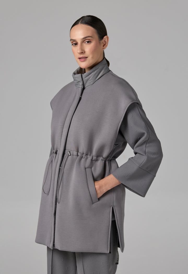 Choice Solid Quilted Sleeveless Gilet Grey