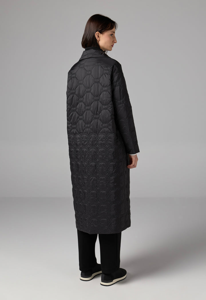 Choice  Embroidered Quilted Monogram Jacket Black