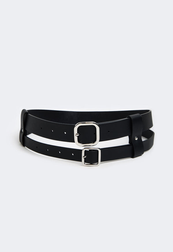 Choice Solid Double Strap Belt Black