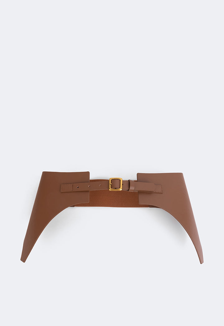 Choice Wide Pu Leather Belt Brown